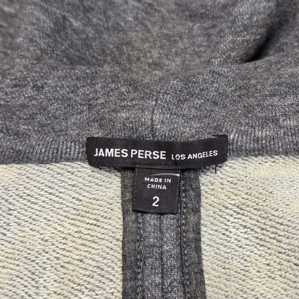 James Perse Womens 100% Cotton Hooded Open Cardigan‎ Sz 2 Medium Gray Casual - Picture 5 of 9
